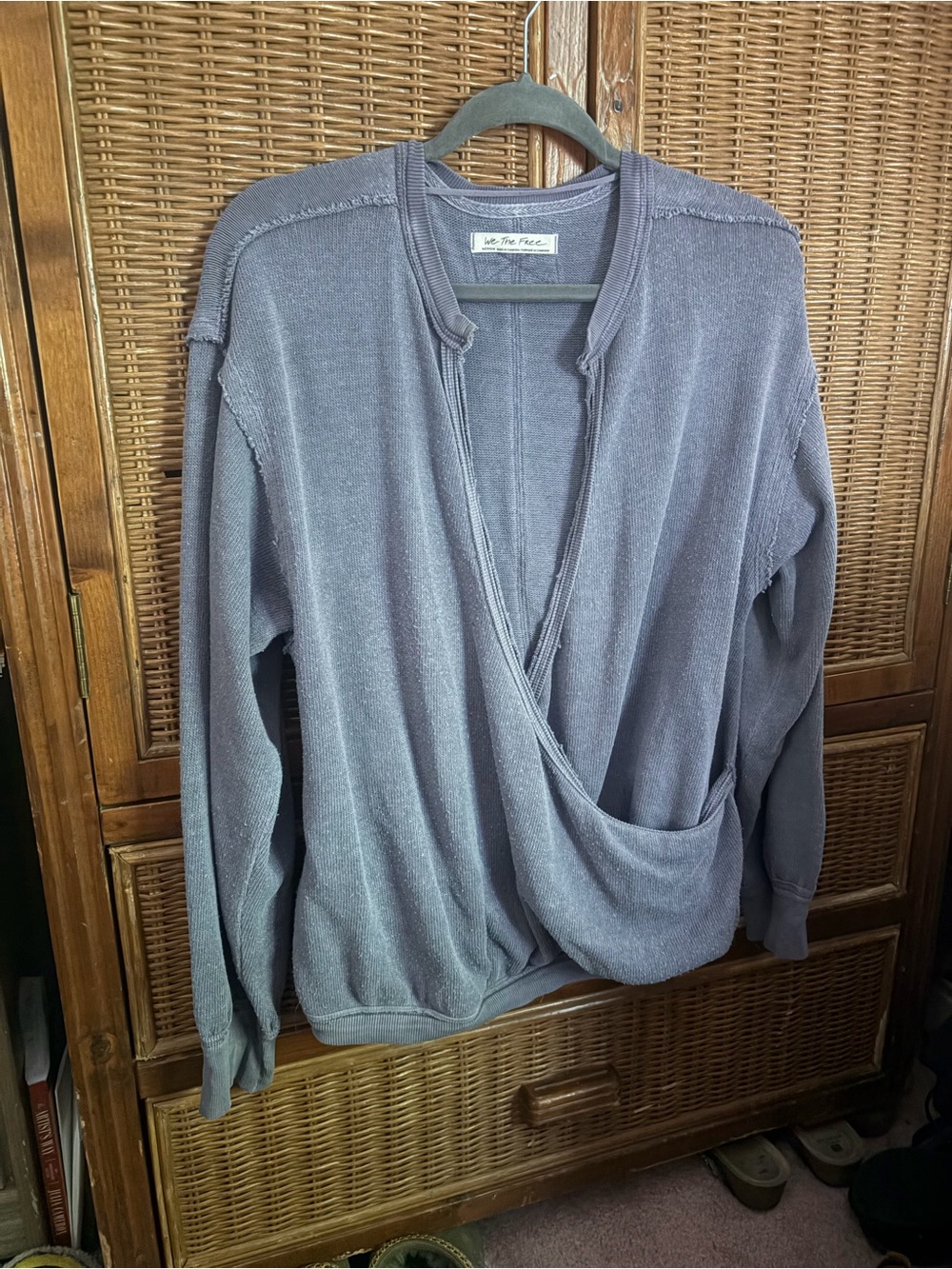 Free People Slate Wrap Sweater Purple